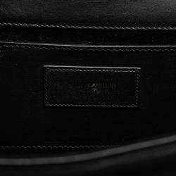 Pre Owned حقيبة سان لوران باريس كبيرة ناعمة جلد عجل كلاسيك مونوغرام كايت شرابة كروس بودي سوداء
