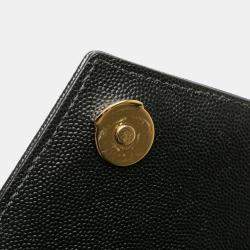 م ملوكة مسبقًا حقيبة كتف سان لوران بشعار YSL جلدية متوسطة بلون أسود وذهبي