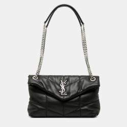 Pre Owned Saint Laurent Paris Black Small Lambskin Loulou Puffer Shoulder Bag