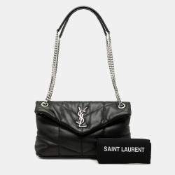 Pre Owned Saint Laurent Paris Black Small Lambskin Loulou Puffer Shoulder Bag