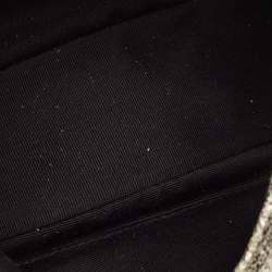 Pre Owned سان لوران حقيبة خصر جلدية فضية متشققة قابلة للتحويل