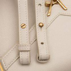 Pre Owned حقيبة يد سان لوران باريس كاساندرا مونوغرام حبيبات صغيرة بنية اللون