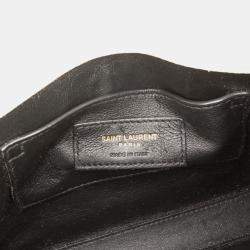 Pre Owned حقيبة يد سان لوران باريس كاساندرا مونوغرام حبيبات صغيرة بنية اللون