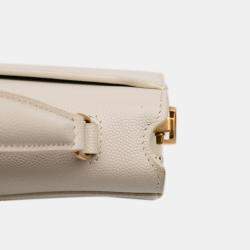 Pre Owned حقيبة يد سان لوران باريس كاساندرا مونوغرام حبيبات صغيرة بنية اللون