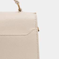 Pre Owned حقيبة يد سان لوران باريس كاساندرا مونوغرام حبيبات صغيرة بنية اللون