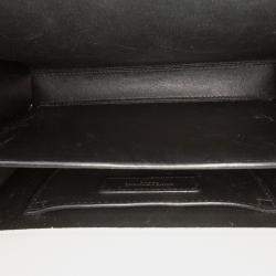 Pre Owned حقيبة يد سان لوران باريس كاساندرا مونوغرام حبيبات صغيرة بنية اللون