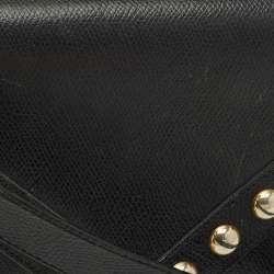 Pre Owned حقيبة كروس بودي سان لوران واي مزينة مسودة جلد أسود