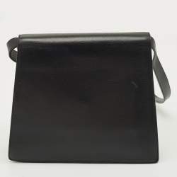 Pre Owned حقيبة كروس بودي سان لوران واي مزينة مسودة جلد أسود