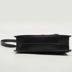 Pre Owned حقيبة كروس بودي سان لوران واي مزينة مسودة جلد أسود