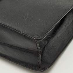 Pre Owned حقيبة كروس بودي سان لوران واي مزينة مسودة جلد أسود