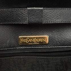 Pre Owned حقيب ة كروس بودي سان لوران واي مزينة مسودة جلد أسود