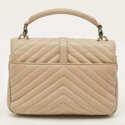 مملوكة مسبقًا حقيبة يد علوية سان لوران كوليدج متوسطة جلد مبطن وردي بوغر