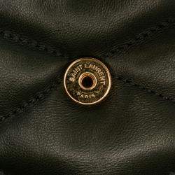 Pre Owned Saint Laurent Paris Green Quilted Lambskin Le 57 Diamond Shoulder Bag
