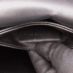 مملوكة مسبقًا Saint Laurent Paris Black Small Canvas Striped Solferino Satchel In Box