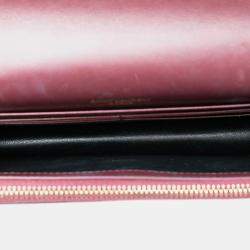 Pre Owned Saint Laurent Paris Red Smooth Calfskin Monogram Kate Tassel Wallet on Chain