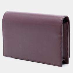 Pre Owned Saint Laurent Paris Red Smooth Calfskin Monogram Kate Tassel Wallet on Chain