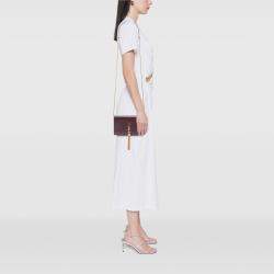 Pre Owned Saint Laurent Paris Red Smooth Calfskin Monogram Kate Tassel Wallet on Chain