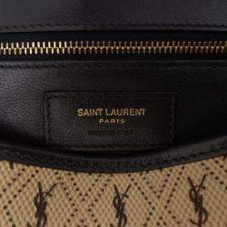 Pre Owned Saint Laurent Paris Brown Medium Canvas Monogram All Over Crossbody