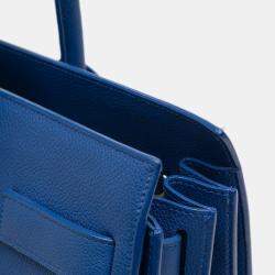 مملوكة مسبقًا Saint Laurent Paris Blue Small Leather Sac De Jour Satchel