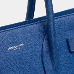 مملوكة مسبقًا Saint Laurent Paris Blue Small Leather Sac De Jour Satchel
