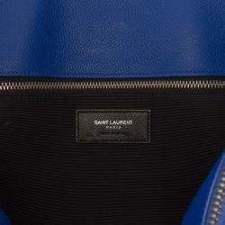 مملوكة مسبقًا Saint Laurent Paris Blue Small Leather Sac De Jour Satchel