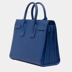 مملوكة مسبقًا Saint Laurent Paris Blue Small Leather Sac De Jour Satchel