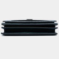 Pre Owned حقيبة كروس سان لوران باريس بلو متوسط جلد عجل منقوش كروك صن ست فلاب