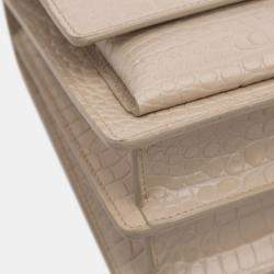 مملوكة مسبقًا حقيبة غروب مونوغرام سان لوران باريس بنية متوسط النقش كروك