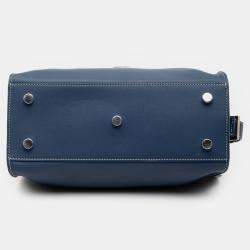 مملوكة مسبقًا Saint Laurent Paris Blue Baby Leather Monogram Downtown Cabas Satchel