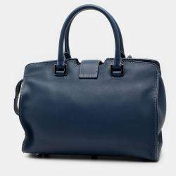 مملوكة مسبقًا Saint Laurent Paris Blue Baby Leather Monogram Downtown Cabas Satchel