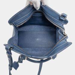 مملوكة مسبقًا Saint Laurent Paris Blue Baby Leather Monogram Downtown Cabas Satchel