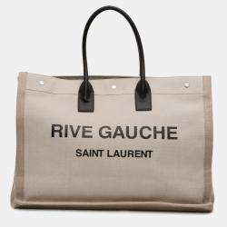 مملوكة مسبقًا Saint Laurent Paris Brown Canvas Rive Gauche Tote