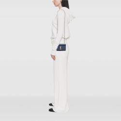 مملوكة مسبقًا Saint Laurent Paris Blue Small Grain de Poudre Monogram Kate Crossbody