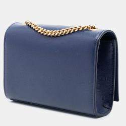 مملوكة مسبقًا Saint Laurent Paris Blue Small Grain de Poudre Monogram Kate Crossbody