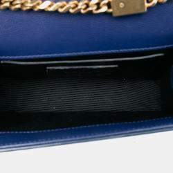 مملوكة مسبقًا Saint Laurent Paris Blue Small Grain de Poudre Monogram Kate Crossbody