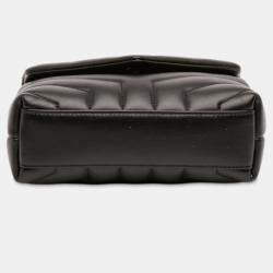 Pre Owned حقيبة سان لوران باريس لولو كروس بودي مونوغرام جلد أسود لعبة