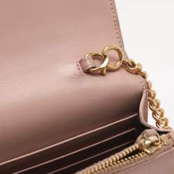 مملوكة مسبقًا Saint Laurent Paris Kate Nude Pink Leather Wallet On Chain