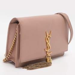 مملوكة مسبقًا Saint Laurent Paris Kate Nude Pink Leather Wallet On Chain