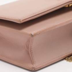 مملوكة مسبقًا Saint Laurent Paris Kate Nude Pink Leather Wallet On Chain