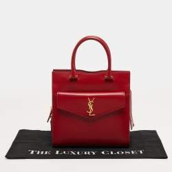 مملوكة مسبقًا Saint Laurent Uptown Small Red Leather Tote
