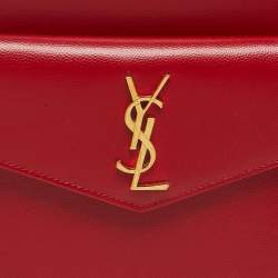 مملوكة مسبقًا Saint Laurent Uptown Small Red Leather Tote