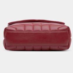 مملوكة مسبقًا حقيبة كروس بودي سان لوران باريس لولو مونوغرام جلد ماتيلاسيه أحمر