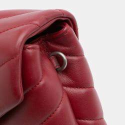 مملوكة مسبقًا حقيبة كروس بودي سان لوران باريس لولو مونوغرام جلد ماتيلاسيه أحمر