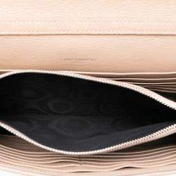 Pre Owned Saint Laurent Paris Brown Quilted Lambskin Becky Wallet on Chain