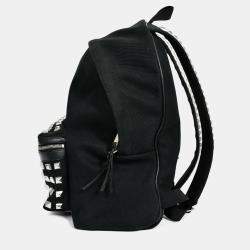 Pre Owned Saint Laurent Black Canvas City Studs Backpack