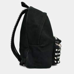 Pre Owned Saint Laurent Black Canvas City Studs Backpack
