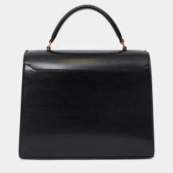 مملوكة مسبقًا Saint Laurent Black Leather Cassandra Medium Top Handle with Strap