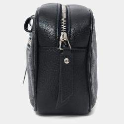 Pre Owned سان لوران حقيبة خصر جلدية سوداء لامبسكين ل Lou مع شعار المونوغرام