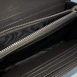 Pre Owned Saint Laurent Paris Grey Leather Cassandra Flap Long Wallet And Clutch