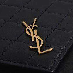 مملوكة مسبقًا حقيبة سان لوران باريس غابي سلسلة جلدية سوداء